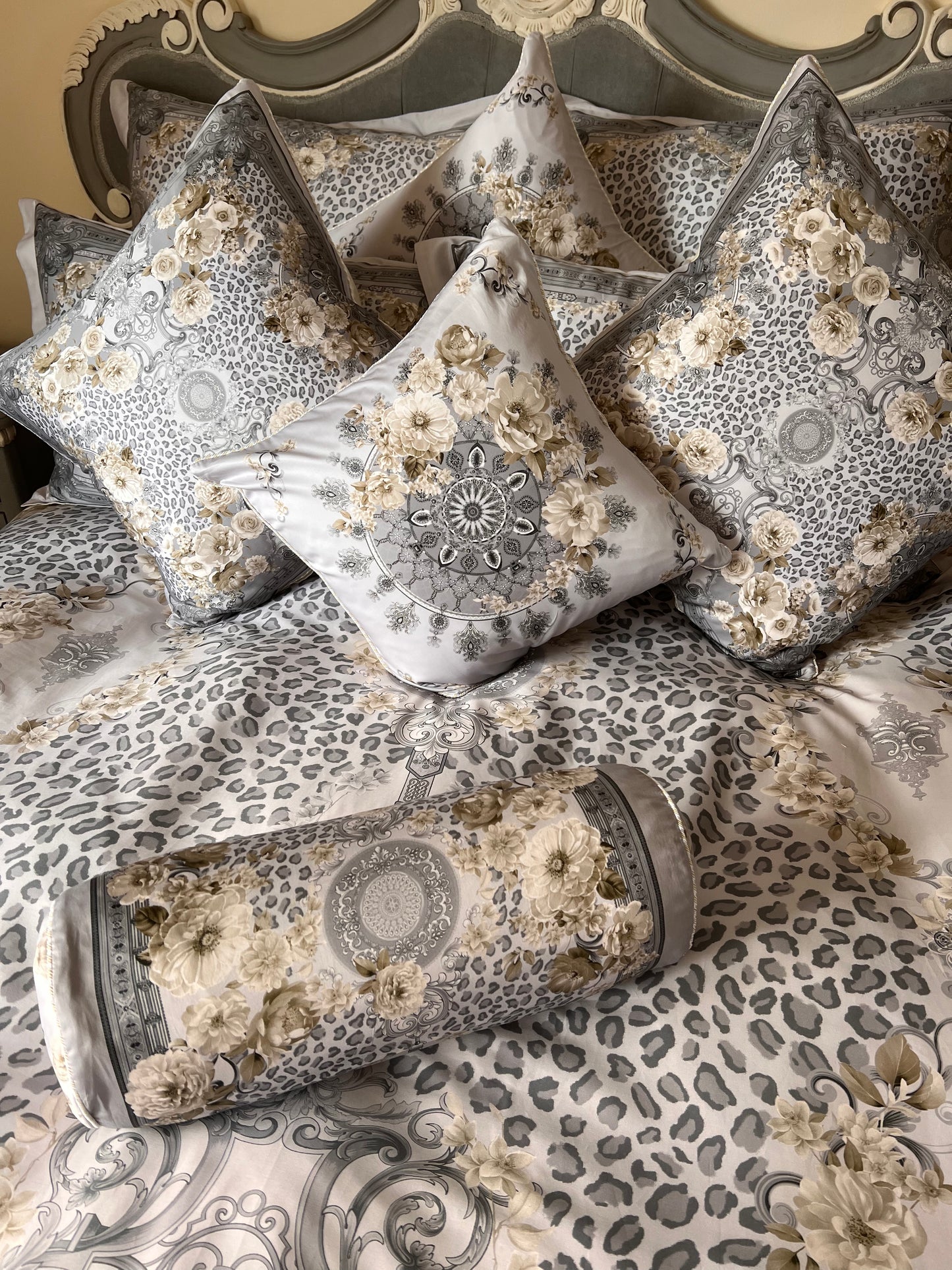 Juego de cama sultán gris