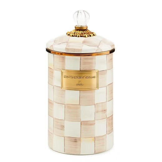 Check Enamel Canister - Large