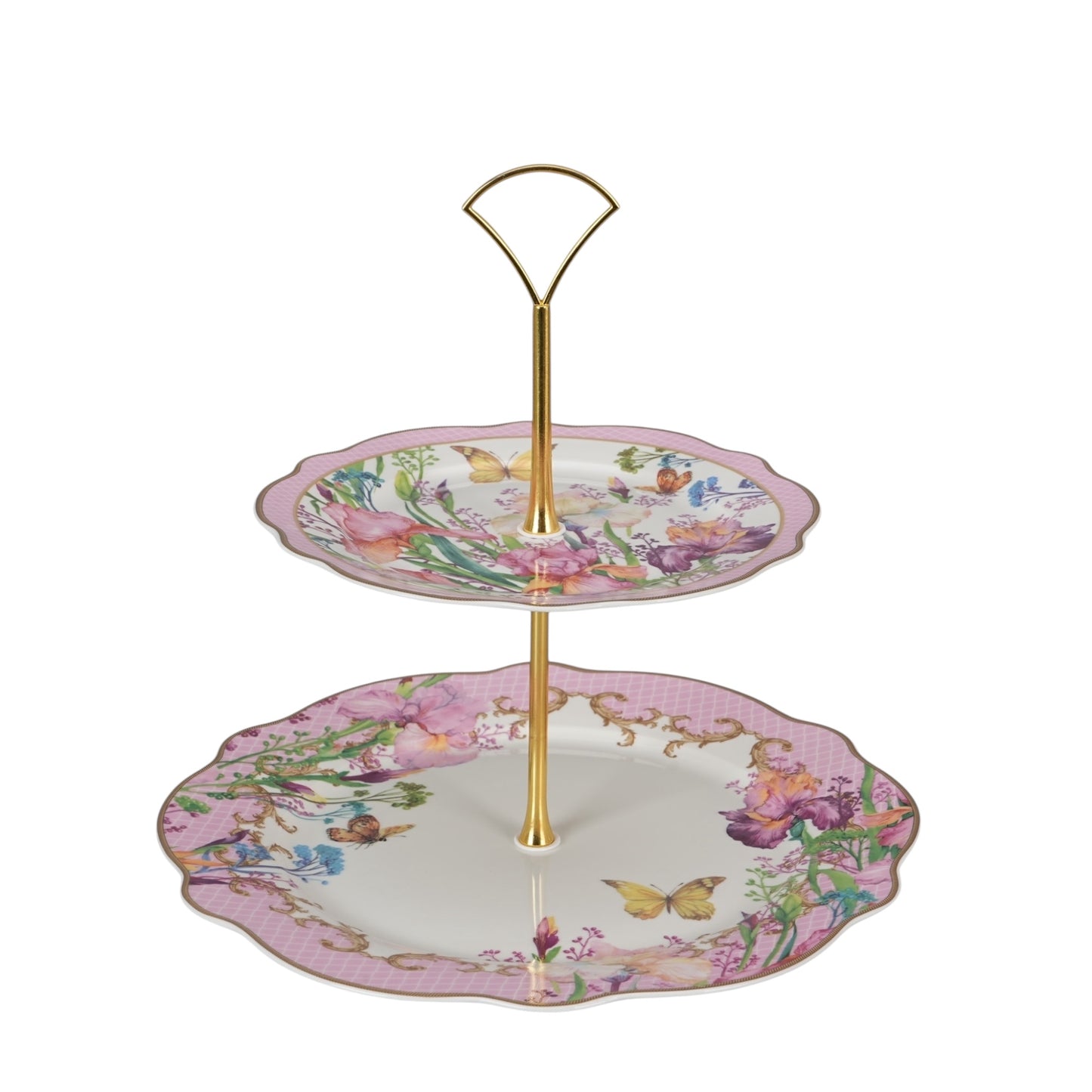 Fiore rosa 2 tier cake stand