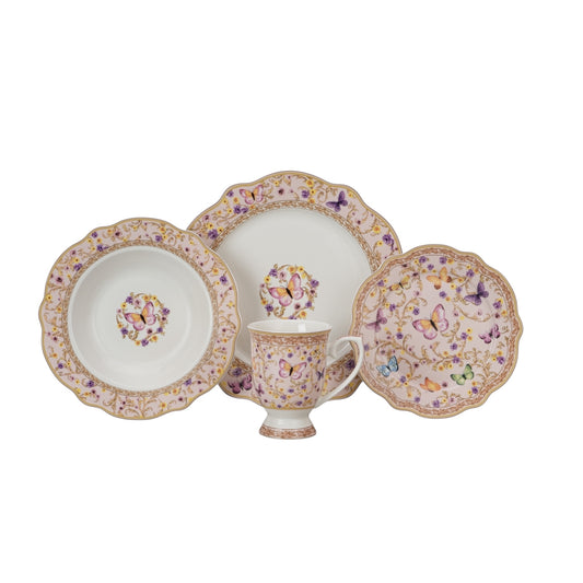 SET CUCINA 24 PEZZI FARFALLA ROSA