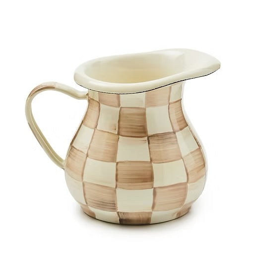 mocha Check Enamel Creamer