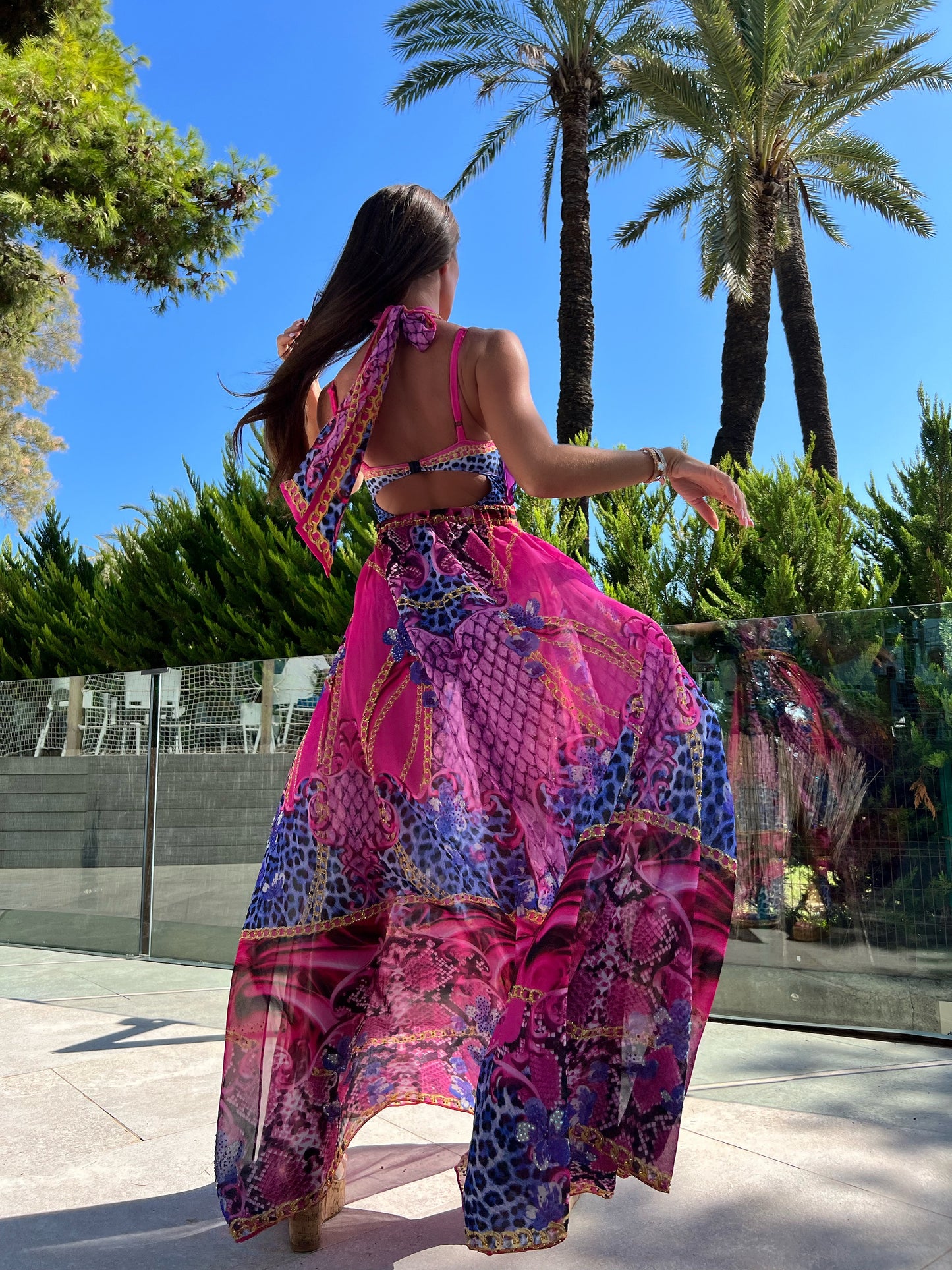 Paradise kaftan/jurk met open voorkant