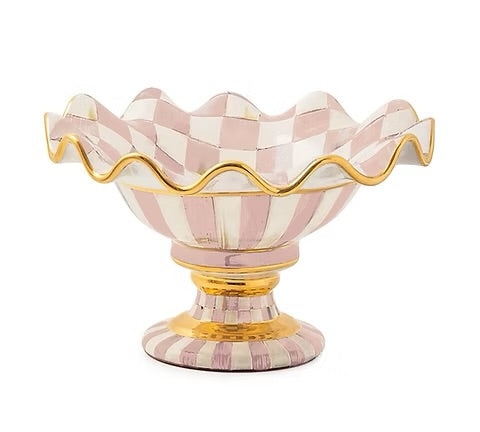 Rosy Check Ceramic Compote