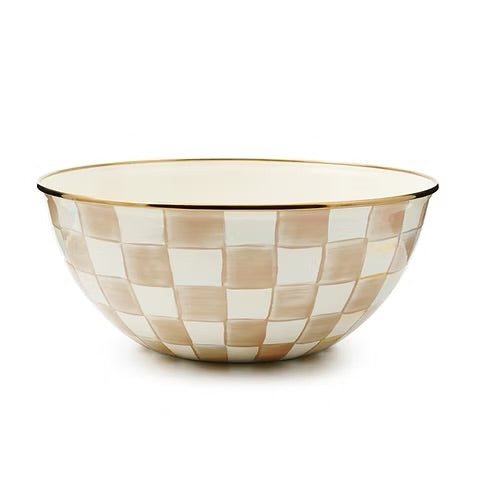 Mocha Check Large Everyday Bowl