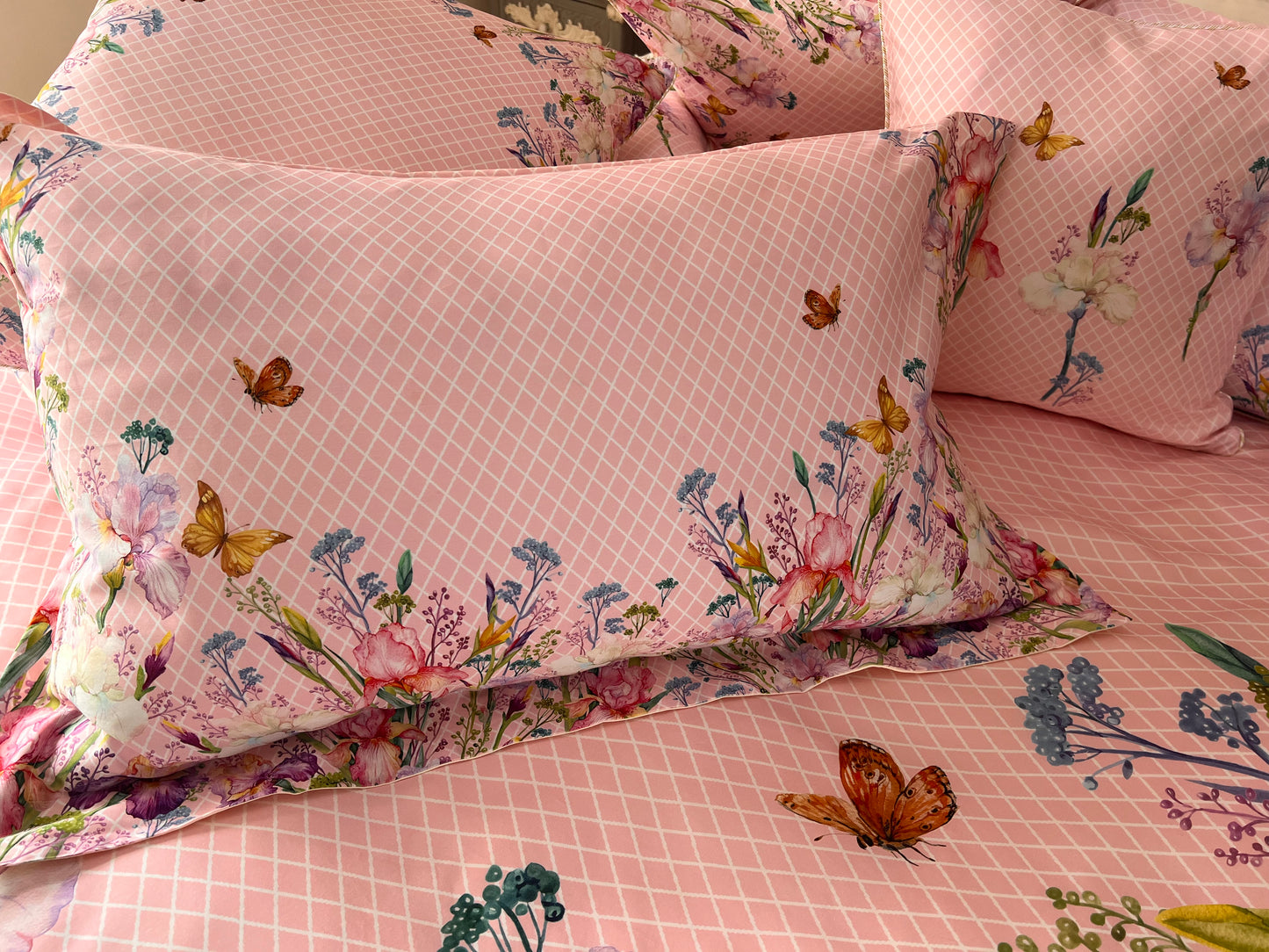 Juego de cama Fiore rosa de