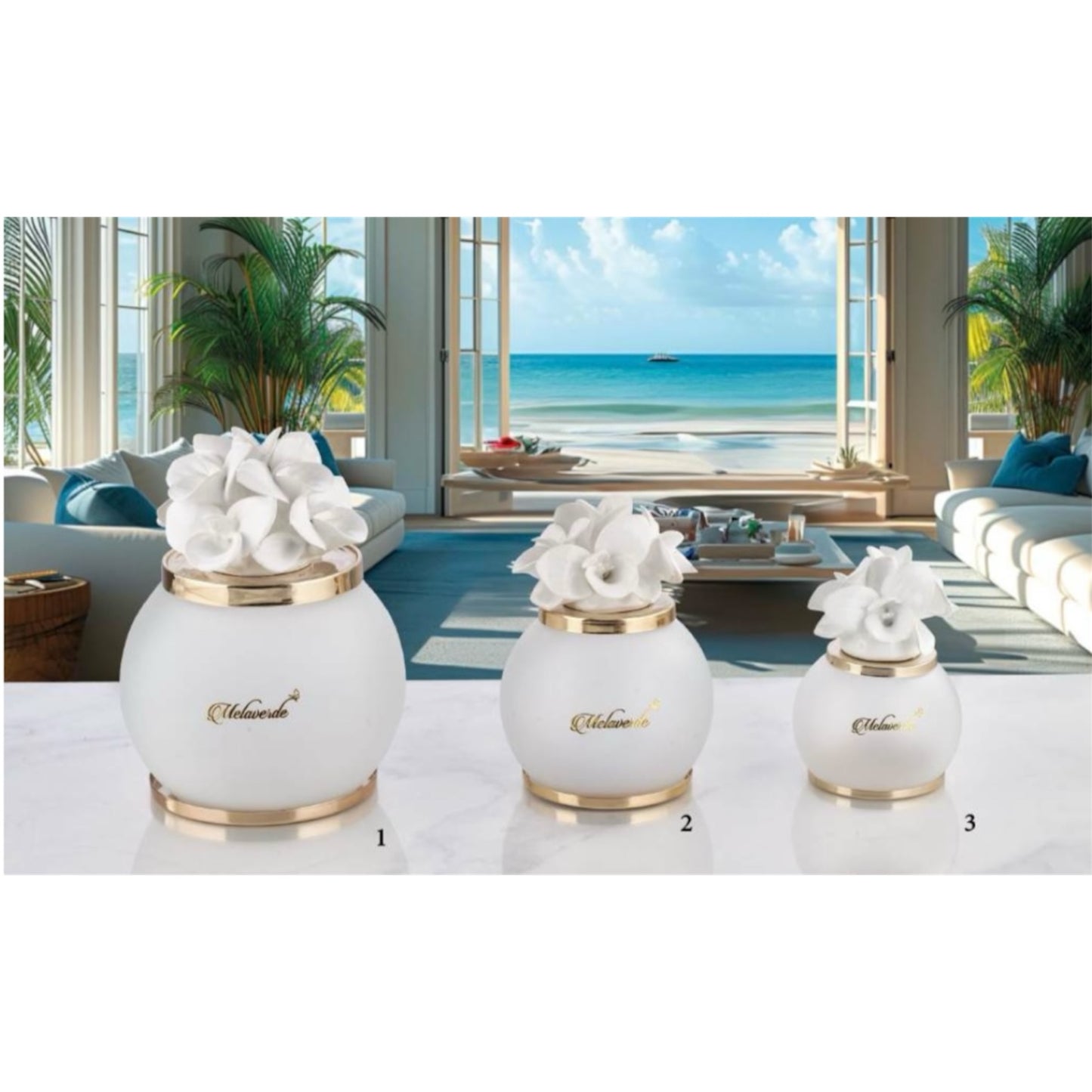 Capodimonte white orchid led lamp