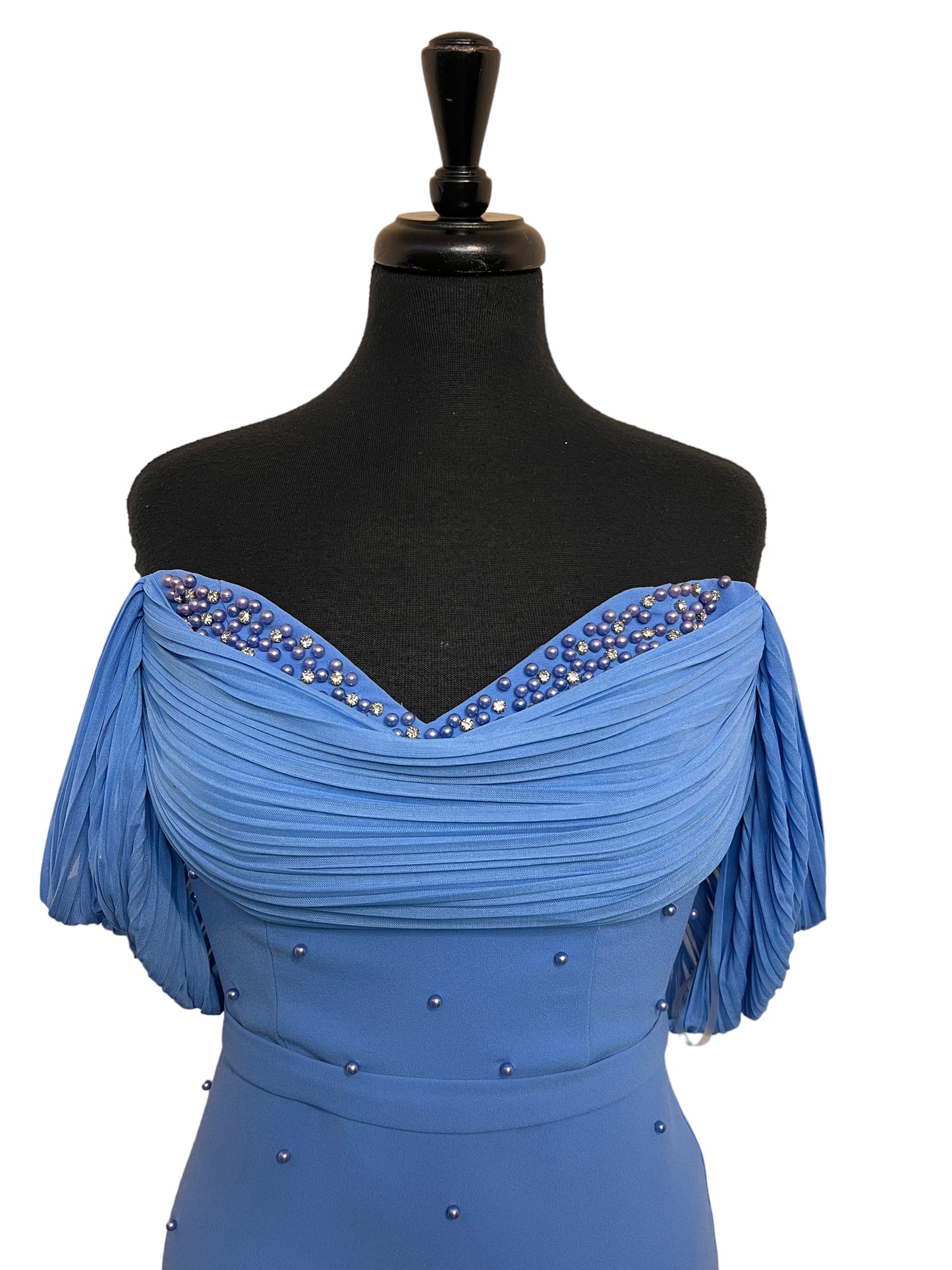Rochie creion albastră până la genunchi