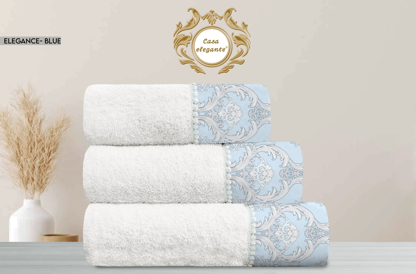 Elagance blue towel set