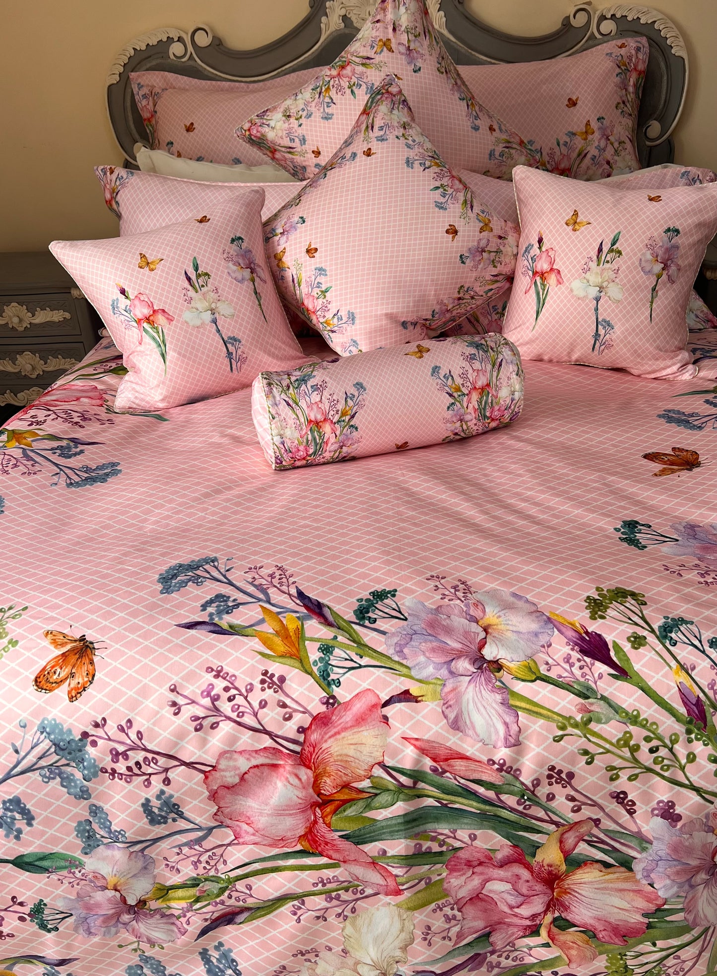 Juego de cama Fiore rosa de