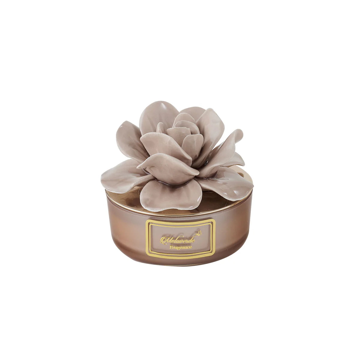 Capodimonte mocha candle rose