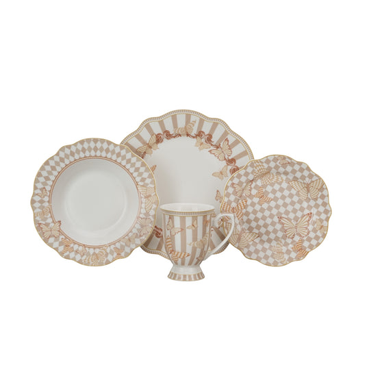 Servizio da tavola 24 pz. Candy Stripe rosa