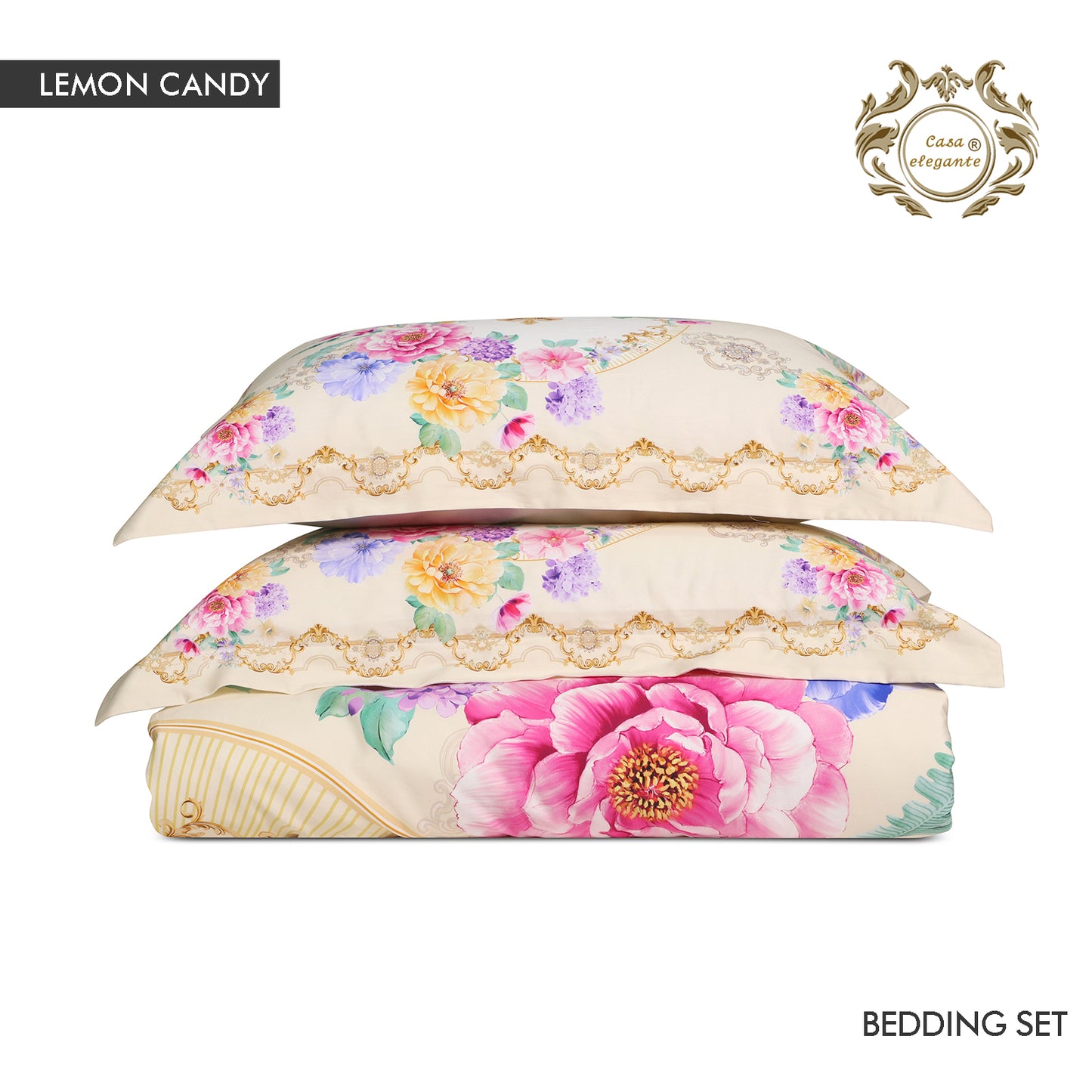 Juego de cama de caramelo de limón