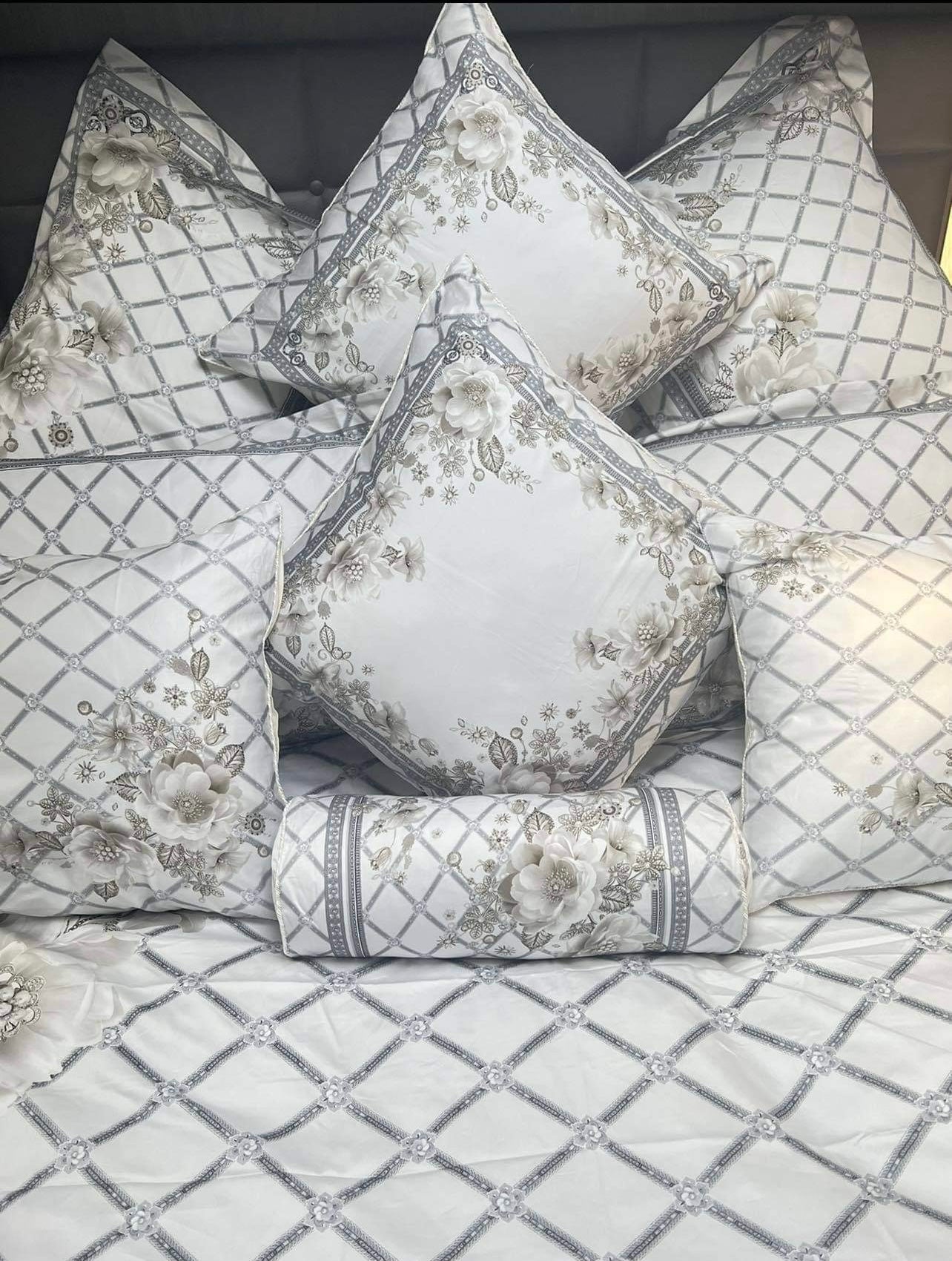 Conjunto de cama majestoso cinza