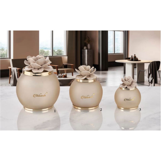 Capodimonte beige rose led lamp