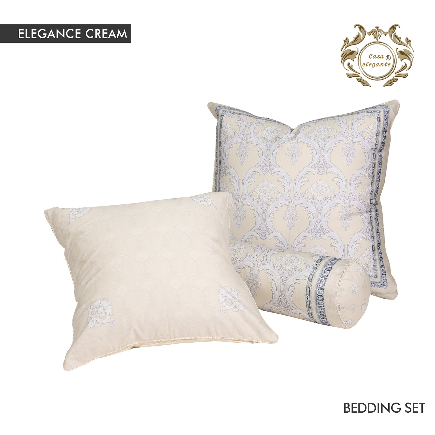 Elagance Cream/grey bedding set from