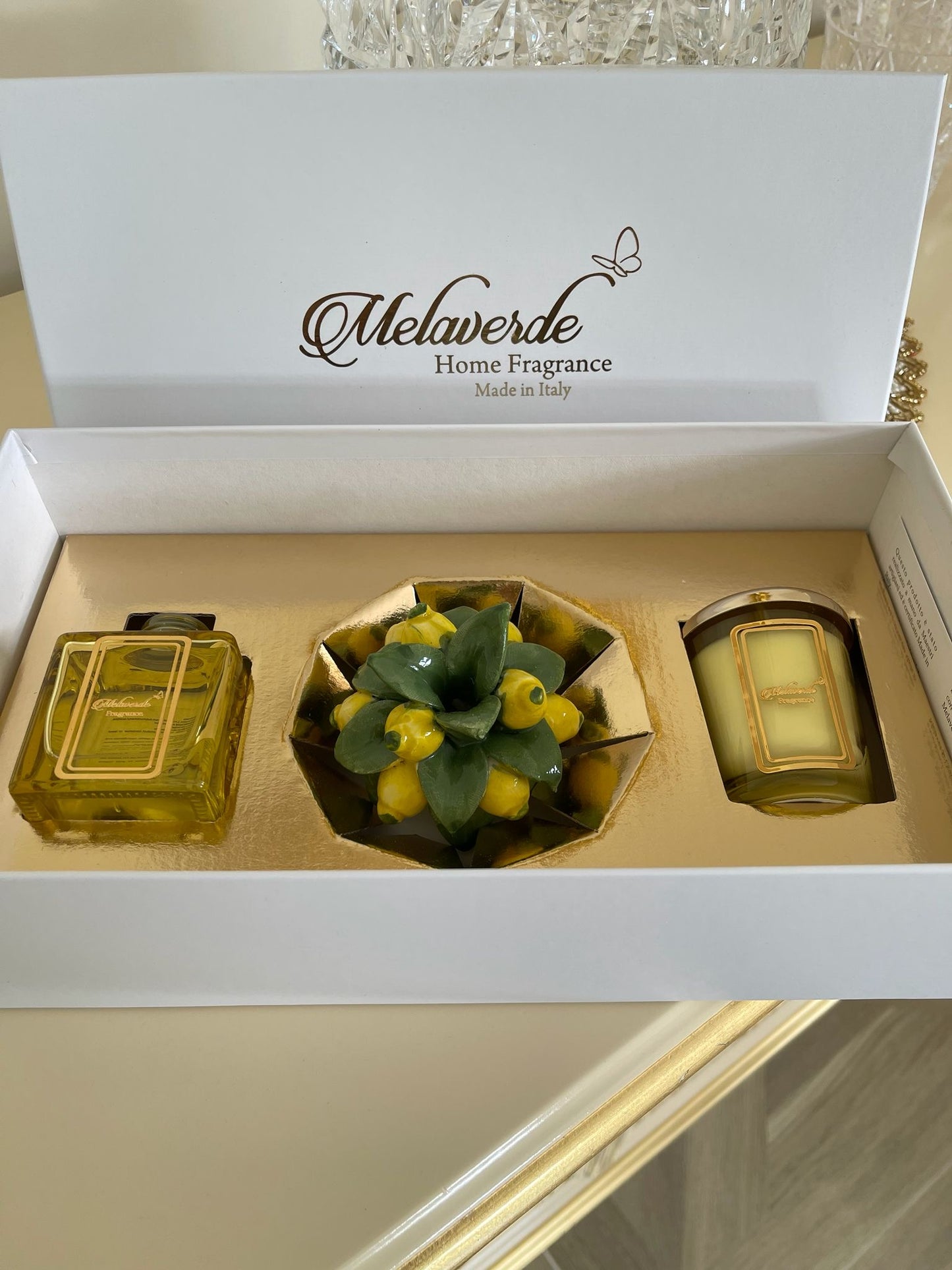 Lemon candle& diffuser small gift set