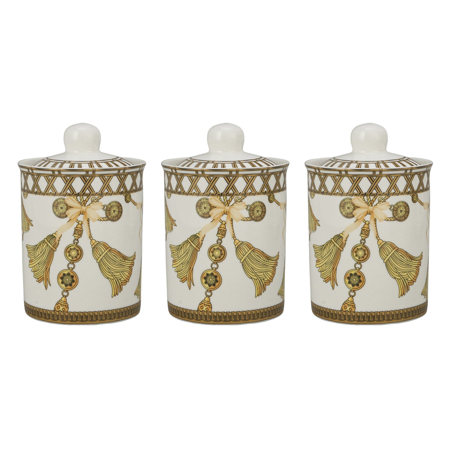 Gold tassels canister set