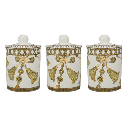 Gold tassels canister set