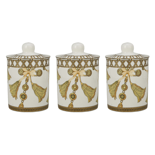 Gold tassels canister set