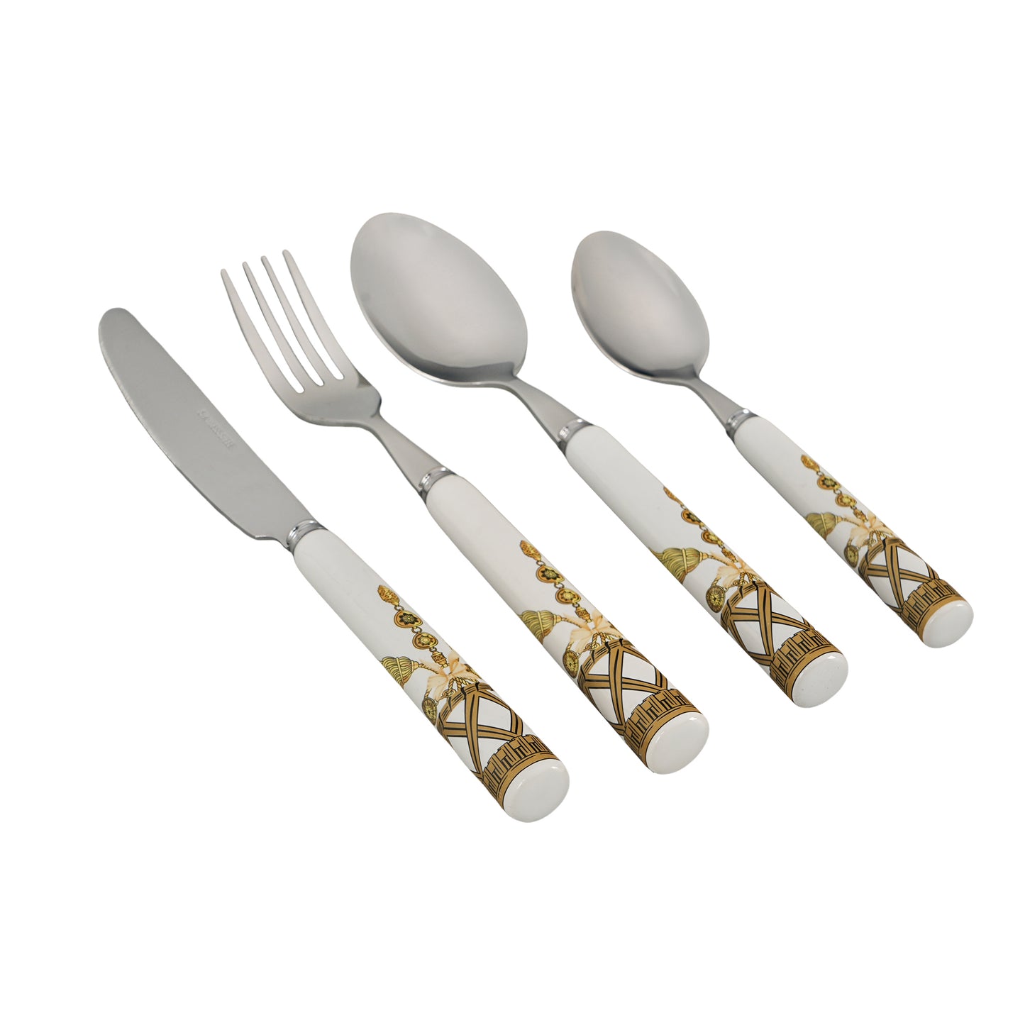 24 pcs gold tassels cutlery set