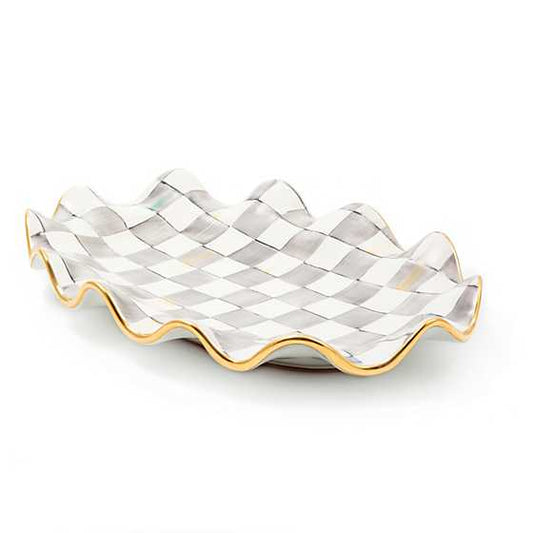 Sterling Check Ceramic Serving Platter