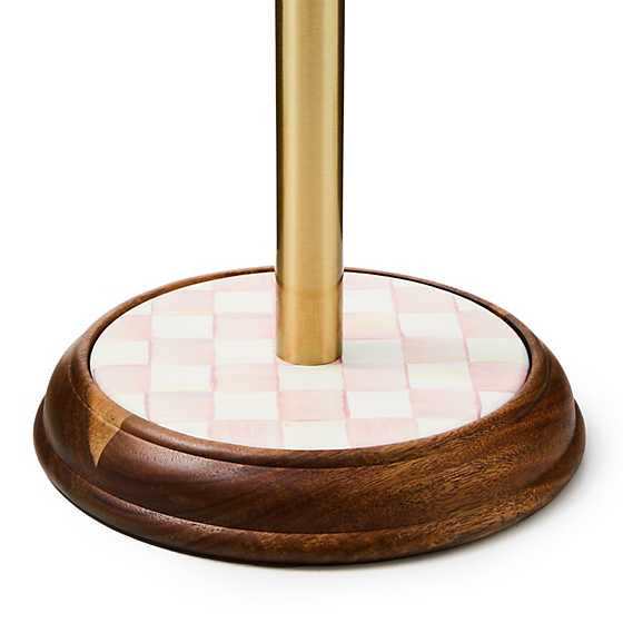 Rosy Check Wood Paper Towel Holder