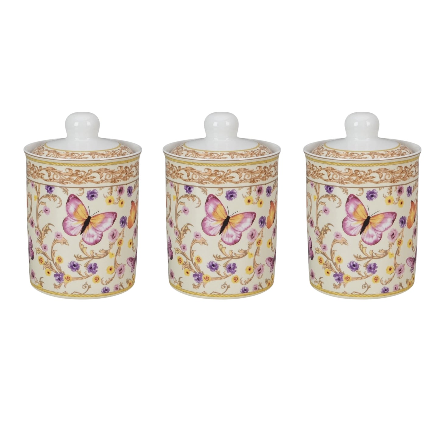 Ivory butterfly canister set