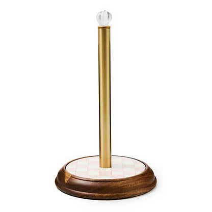 Rosy Check Wood Paper Towel Holder