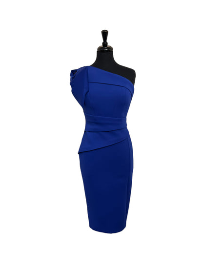 Robe crayon bleu roi longueur genou