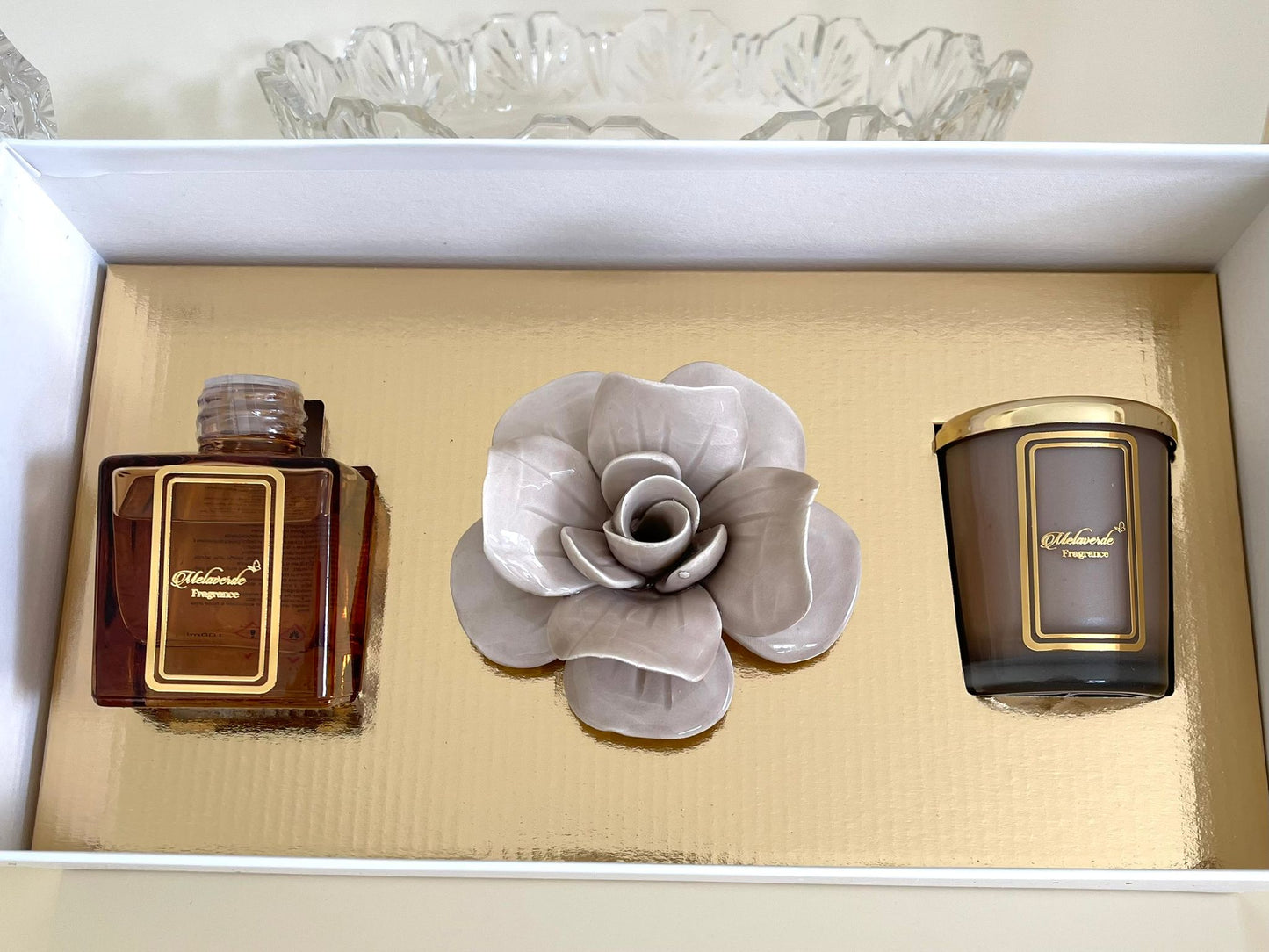 Mocha rose candle & diffuser small gift set