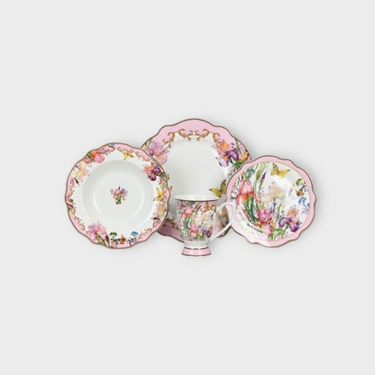 Set de cină Fiore rosa 24 buc