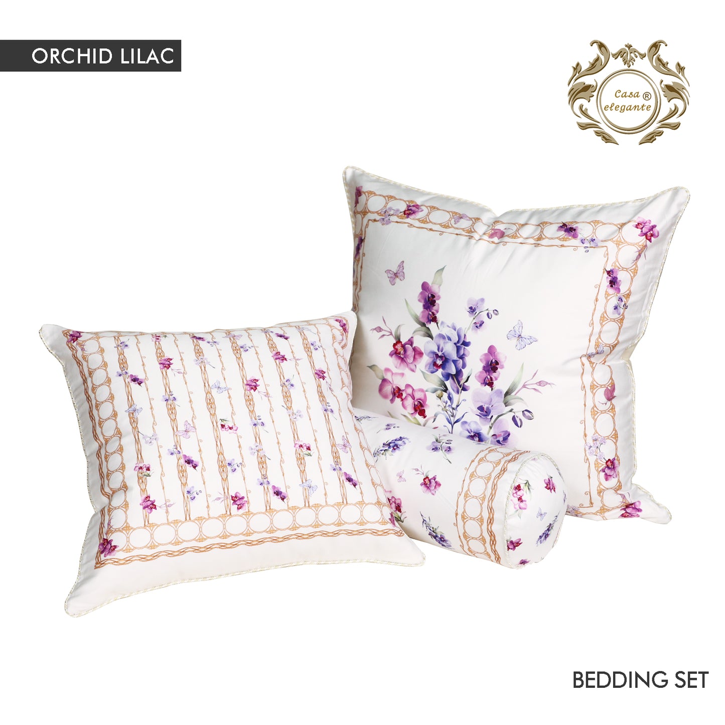 Lilac orchid bedding set from