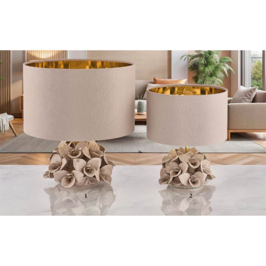 Capodimonte beige orchid lamp