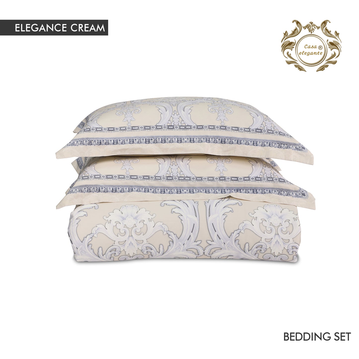 Elagance Cream/grey bedding set from