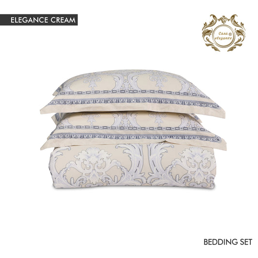 Elagance Cream/grey bedding set from