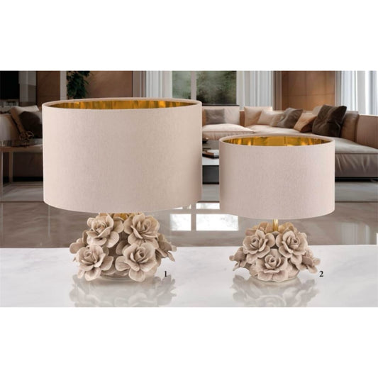 Capodimonte beige rose lamp