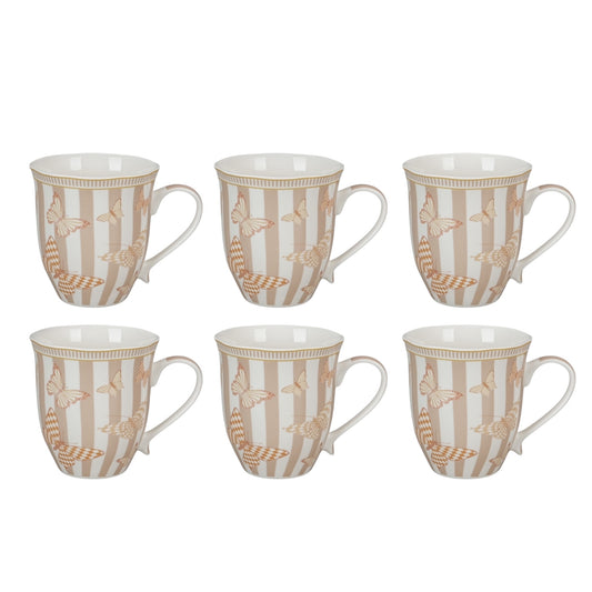 New York mocha set of six mugs