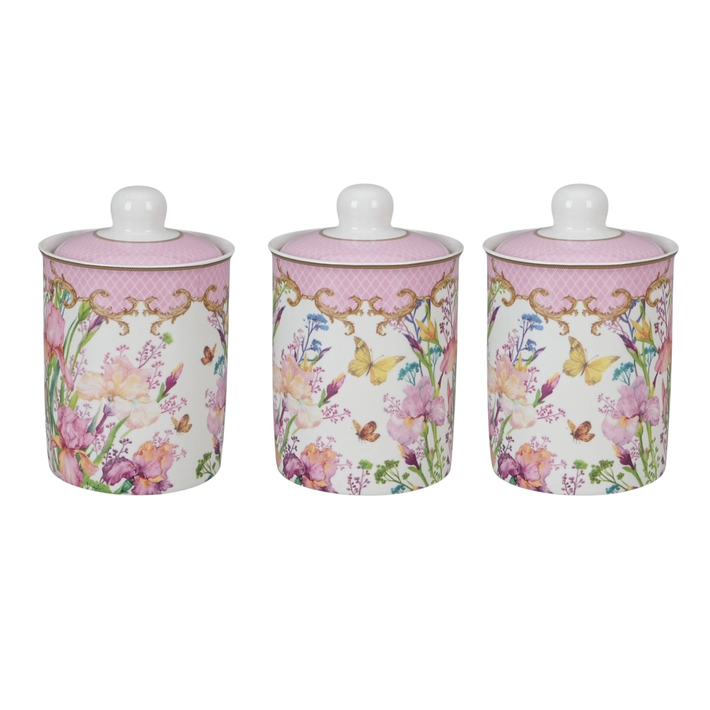 Fiore pink canister set