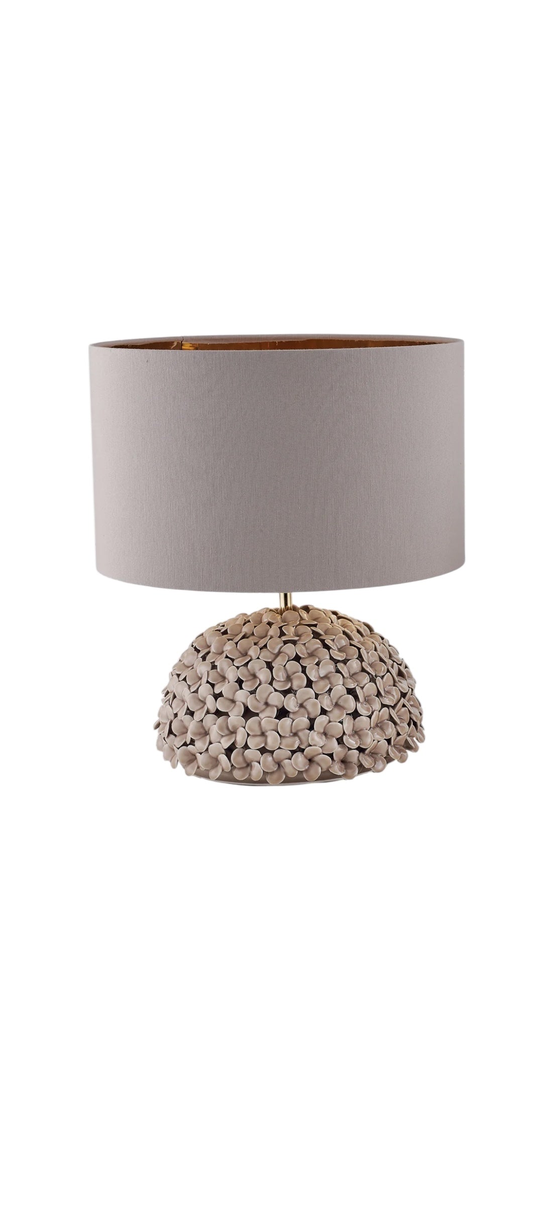 Capodimonte mocha hydrangea lamp