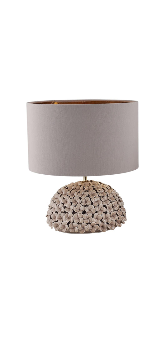 Capodimonte mocha hydrangea lamp