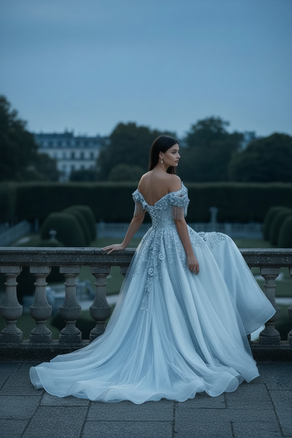 Pale blue  Couture dress