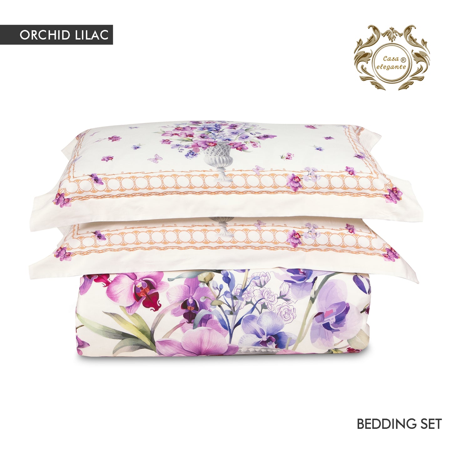 Lilac orchid bedding set from