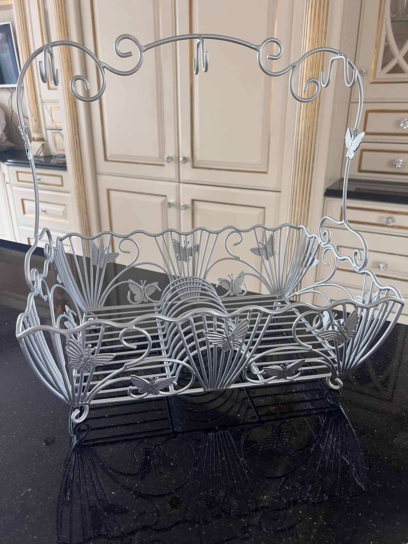 SILVER BUTTERFLY DISH RACK