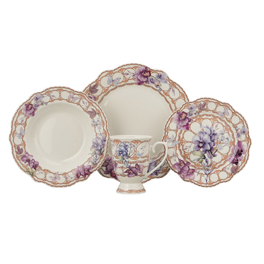 Lilac orchid 24 pcs  Dinner set