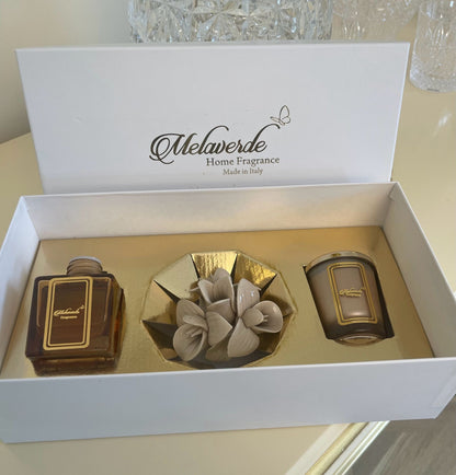 mocha candle orchid small gift set