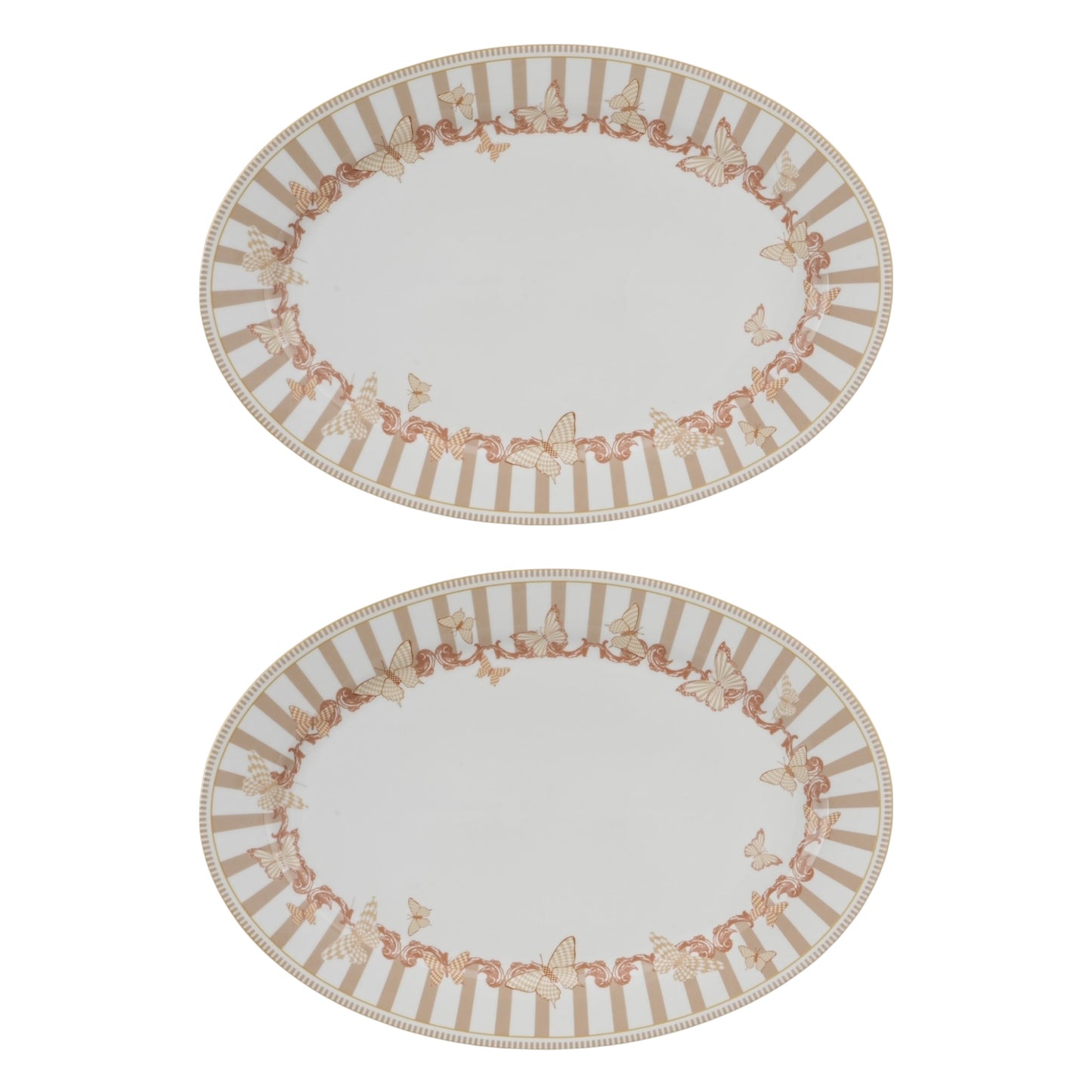 New York mocha Pair of 16”ovel platter