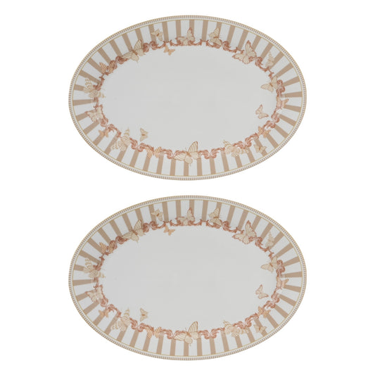 New York mocha Pair of 16”ovel platter