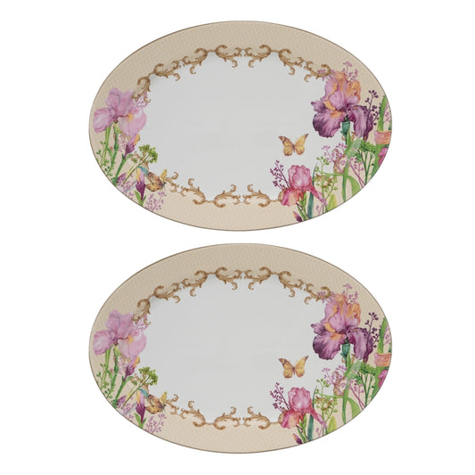 Fiore cream candy Pair of 16”ovel platter
