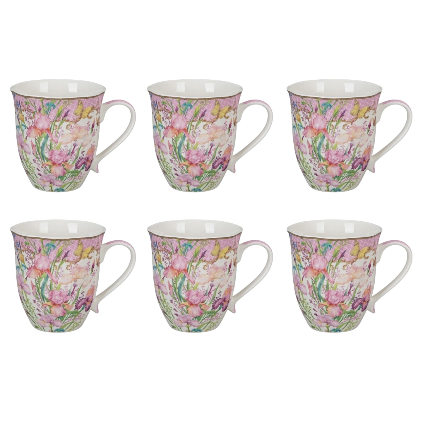 Fiore Rosa set of six mugs