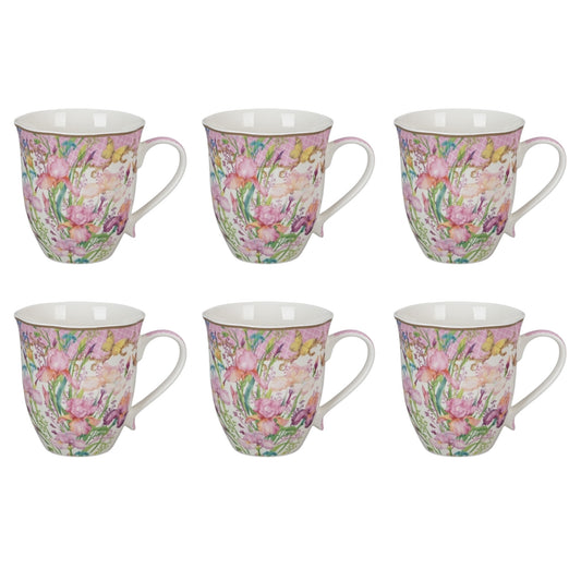 Fiore Rosa set of six mugs